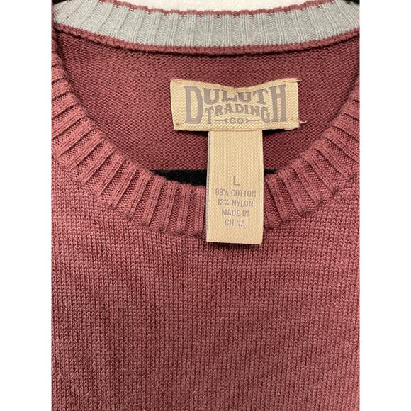 Duluth Trading Men’s Crewneck Sweater Size L, Burgundy - Picture 2 of 4